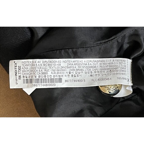 Zara Coat Women S Black Gold Double Breasted Buttons Old Money Preppy Military - Picture 6 of 7